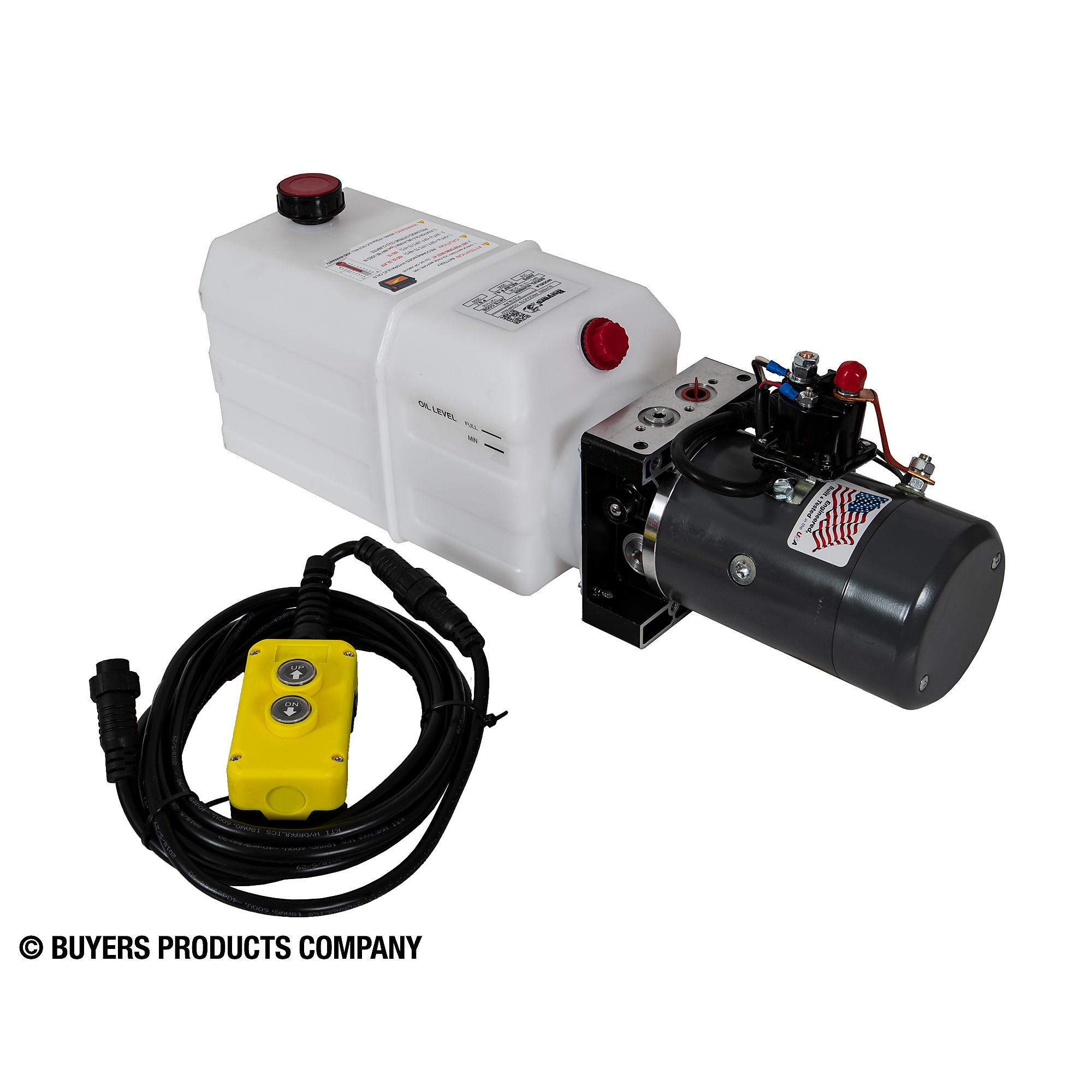 Buyers Products 3-Way DC Power Unit-Electric Controls Horizontal 1.5 Gallon Poly Reservoir, Model # PU319LRA